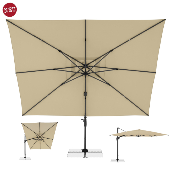 Doppler Multifunktionaler Pendelschirm LIFE 300x400 Side Sand inkl.Ständer